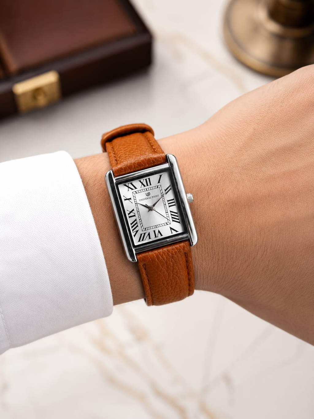 Universe Point Classic Tank Watch | Vintage Rectangular Unisex Timepiece