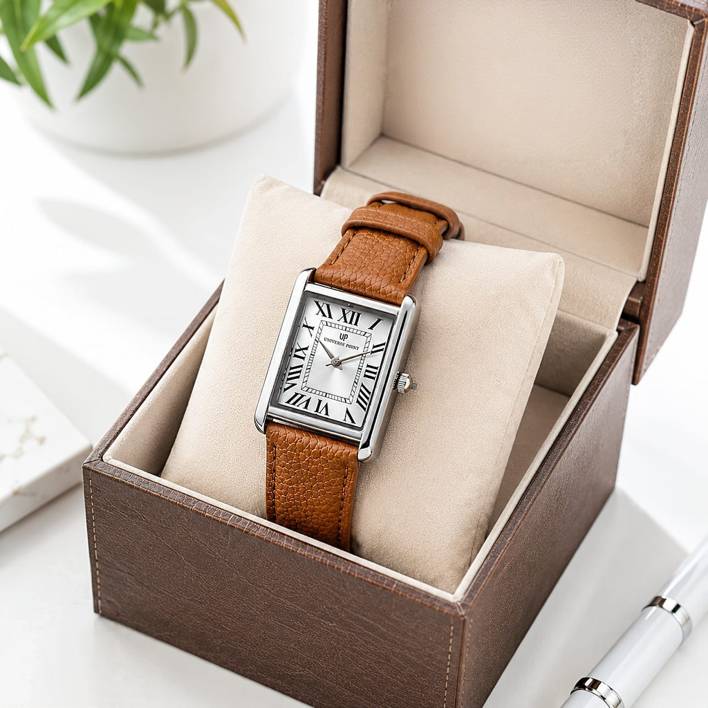 Universe Point Classic Tank Watch | Vintage Rectangular Unisex Timepiece