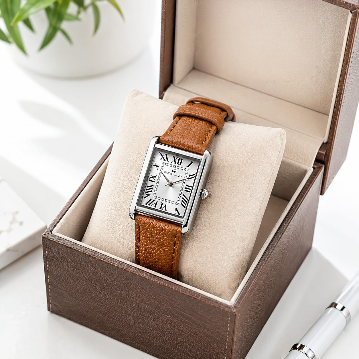 Universe Point Classic Tank Watch | Vintage Rectangular Unisex Timepiece
