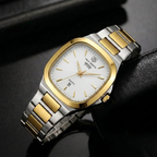 True Worth Premium Day-Date Watch | Two-Tone Stainless Steel Men's Timepiece