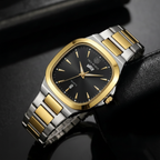 True Worth Premium Day-Date Watch | Two-Tone Stainless Steel Men's Timepiece