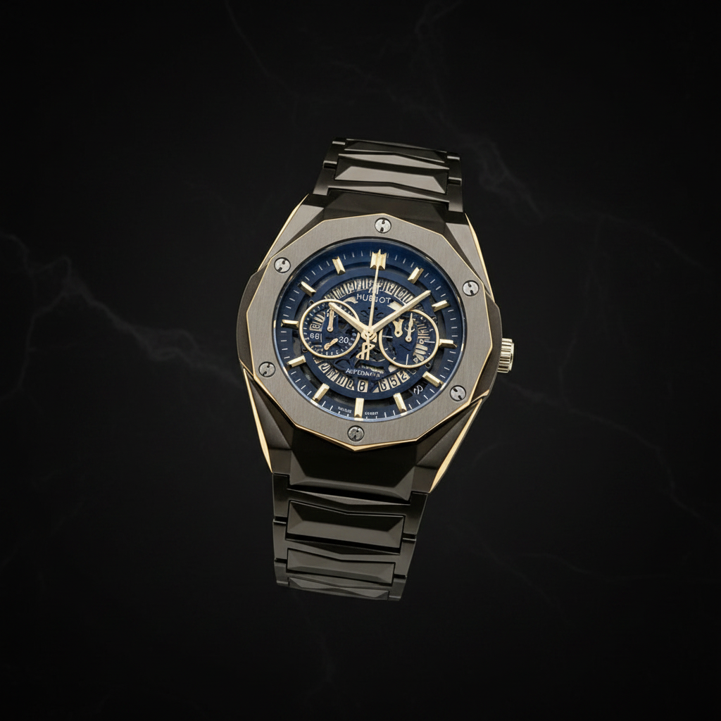 Hublot Skeleton Automatic Watch – Multi-Color Dial Men's Timepiece
