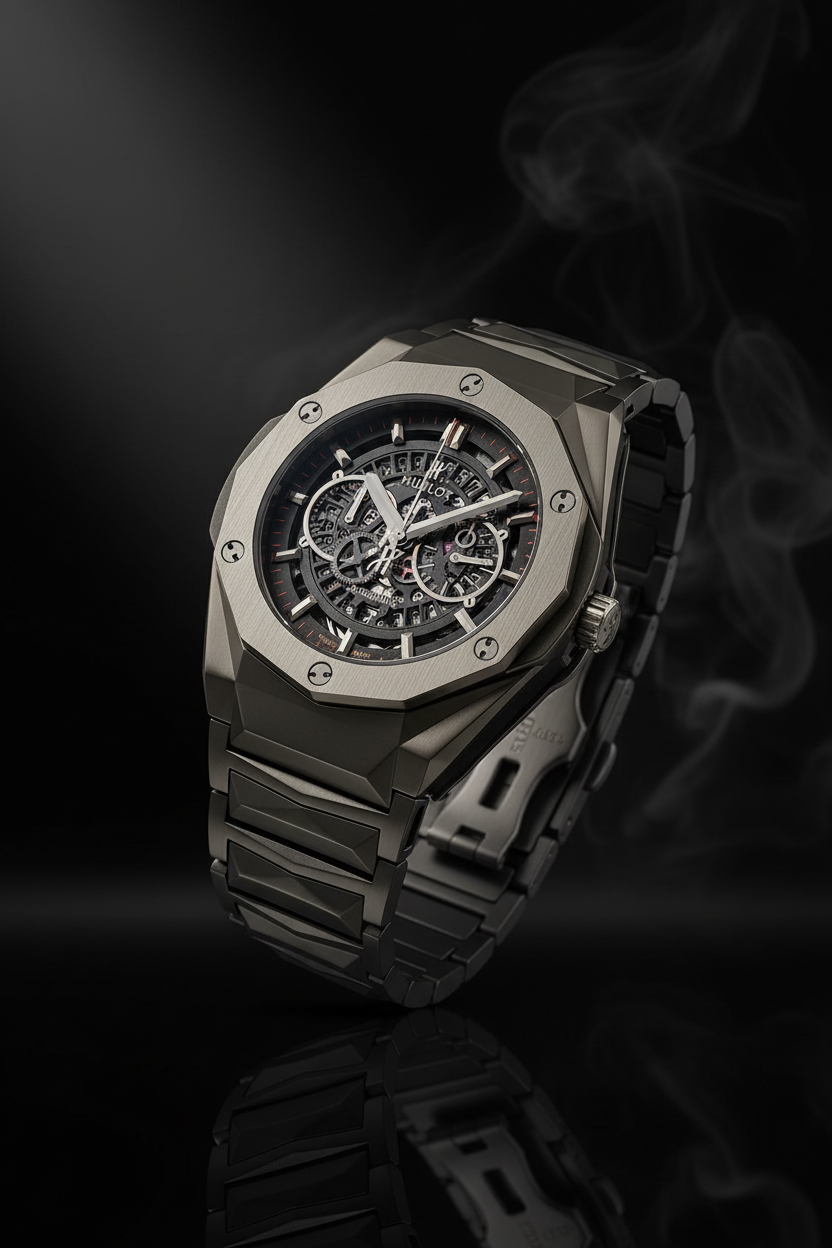 Hublot Skeleton Automatic Watch – Multi-Color Dial Men's Timepiece